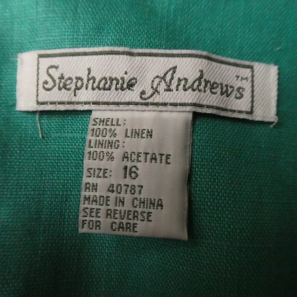 SOLD Shift Dress Minimalist Square Neck Green Midi Lined Back Zipper - Picture 6 of 7